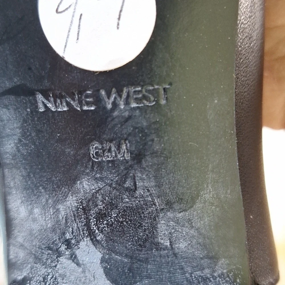 Nine West 6 1/2 M leather tall black  boots